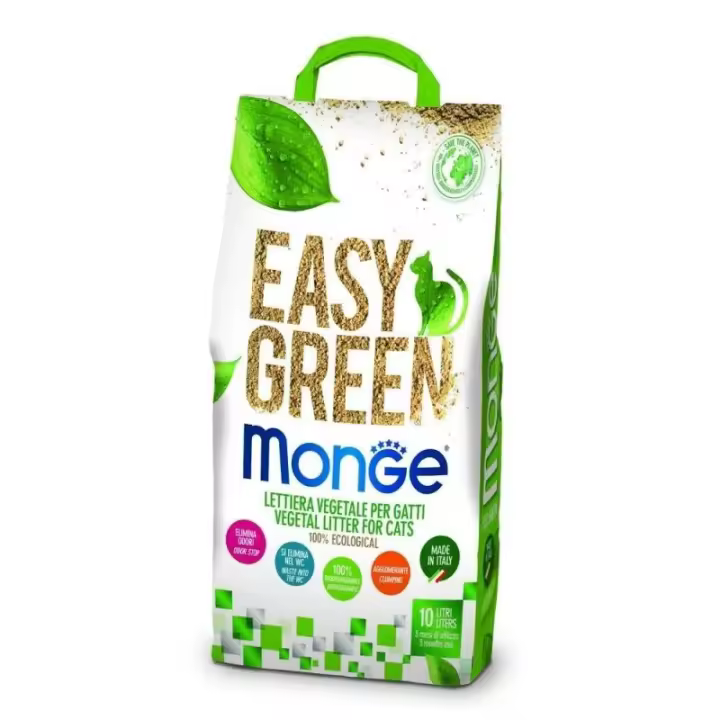 MONGE SUSTRATO VEGETAL PARA GATOS, HURONES Y REPTILES 10L - 1