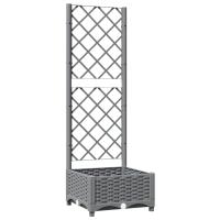 vidaXL Jardinera con enrejado PP 40x40x121,5 cm Color Gris oscuro,  Marrón,  Negro y mas - details 1