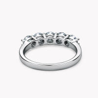 Anillo De Boda Clásico 5 Piedras Medio Eternidad D1.5CT D Color Moissanita Para Mujer Real 925 Plata Certificada Joyería - details 3