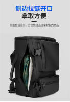 Mochila multifuncional, bolso de hombro para hombre, bolso de cuero para computadora portátil, bolso escolar para estudiantes, estilo universitario, color negro - details 7