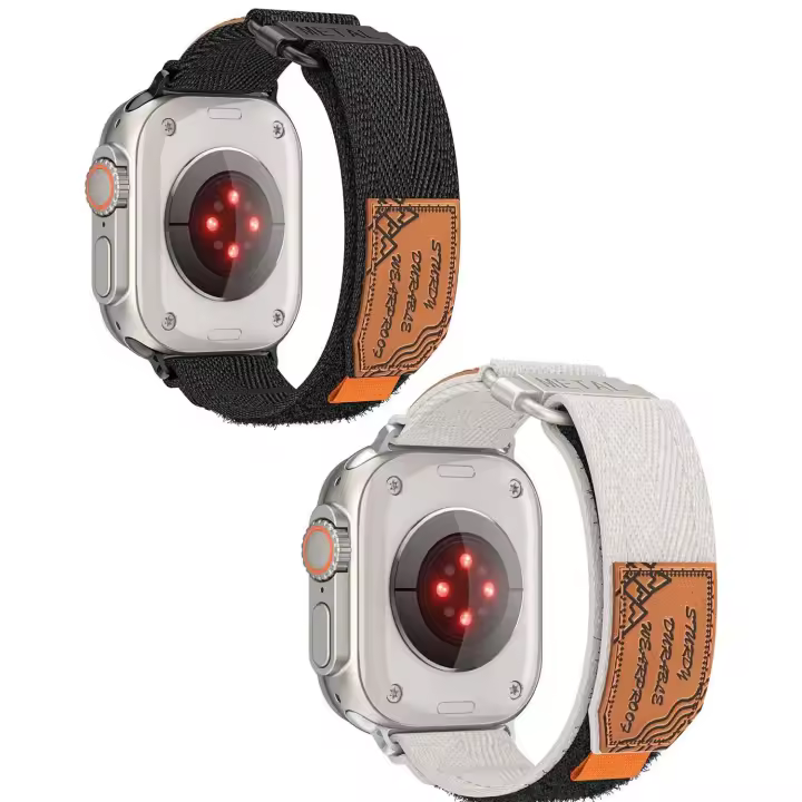 Compatible con correas de Apple Watch de 42/44/45/49 mm, correa de anillo de nailon, cierre de velcro, compatible con la serie iWatch. - 1