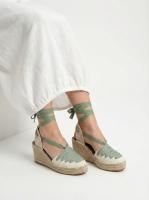 Calzados soraia, Sandalias Alpargatas de Cuña para Mujer con Tiras Cruzadas y Cordones para Atar al Tobillo, Calzado de Verano Bohemio - details 20
