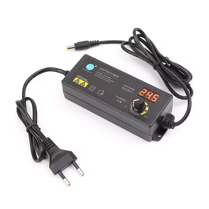 Adaptador ajustable con el 3V-enchufe Pantalla del indicador digital del Voltaje DE LA UE de 12V 5A - 1