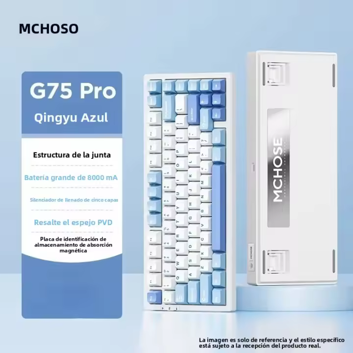 MCHOSE G75Pro Teclado Mecánico De Esports Tri-modos Con Retroiluminación RGB Interfaz Bluetooth Y USB Switches Hot-swappable - 1