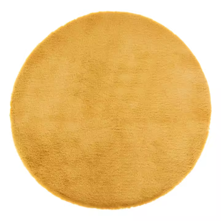 Atmosphera Atmósfera Alfombra Redonda Piel Sintética Ocre Extra Suave 80cm - 1