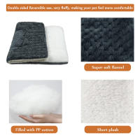 Manta De Descanso Para Perros Y Gatos Super Suave En Flanela Gris Protección Contra El Frío Del Otoño E Invierno Lavable - details 1