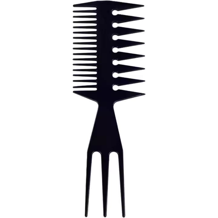 Peine de Dientes Anchos 3 en 1 Para Peinado y Estilizado - Negro - 1