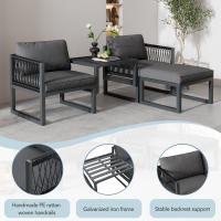 Conjuntos de salón de Jardín, conjuntos de muebles de Jardín, conjuntos de sofás de Jardín, conjuntos de muebles de Terraza. 2 sofás, 2 reposapiés, varias combinaciones, regulables, Terraza, Jardín, interior - details 4