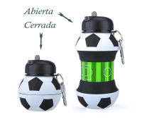 Botella de agua plegable para niños y niñas sin bpa. Cantimplora infantil para camping, personalizada con tu deporte. Balon de agua compacto para regalo barato y original. Pelota reutilizable de silicona para viaje, colegio, gimnasio, running... - details 2