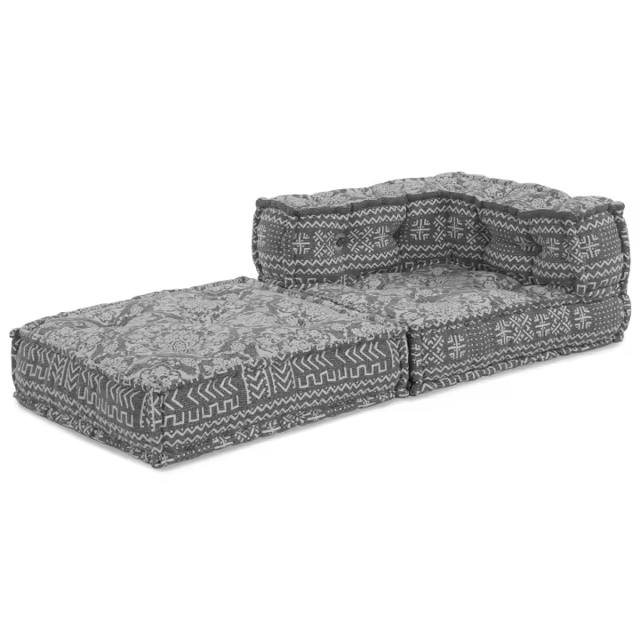 Pouf Modular vidaXL Gris Claro 70x70x54 Tela - 1