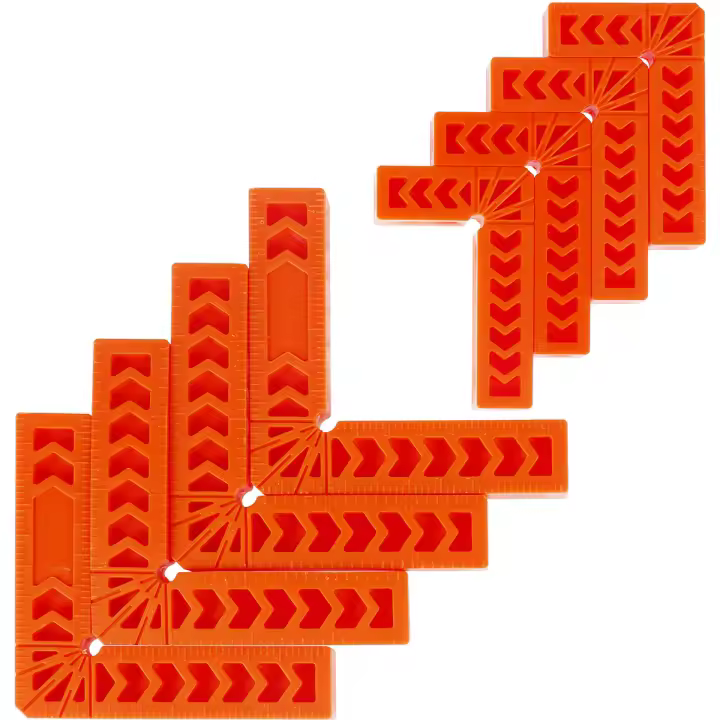 8Pcs Herramientas De Carpintería Plásticas Reutilizables 90 Grados Posicionamiento Cuadrados Abrazaderas De Ángulo Recto Fijación L Para Trabajos De Madera - 1