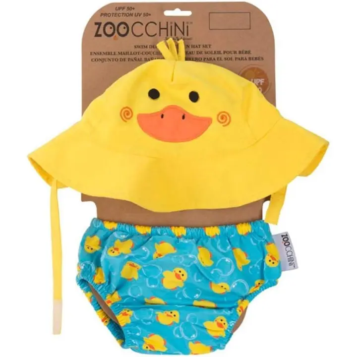 Bañador para Niños con Gorrito ZOOCCHINI UPF 50+L   (12-24 meses) - Proteccion al sol , Asegurada la Sujeción Cómoda del Pañal - 1