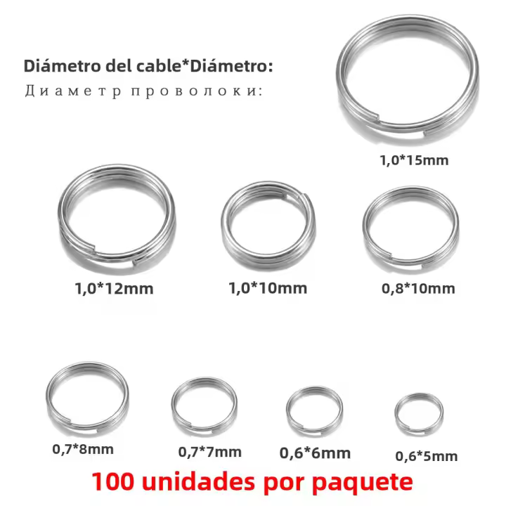 Anillos De Salto Dobles Abiertos De Acero Inoxidable 5-15mm Para DIY Conectores De Anillos Dobles Para La Fabricación De Joyas 50/100pcs - 1