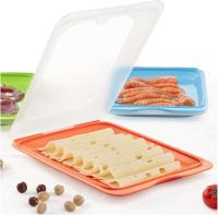 HOGUITA-Set de 5 Porta Embutidos con Tapa, Fiambreras Apilables para Conservación de Alimentos, Contenedores para Queso, Jamón, Salchichas, Reutilizables, Libre de BPA, Sistema Fresh, Colores Surtidos - details 3
