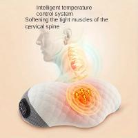 Cojín de masaje de espuma viscoelástica transpirable con calefacción y vibración, alimentado por USB, tracción elástica de cuello y cintura de 135° - details 0