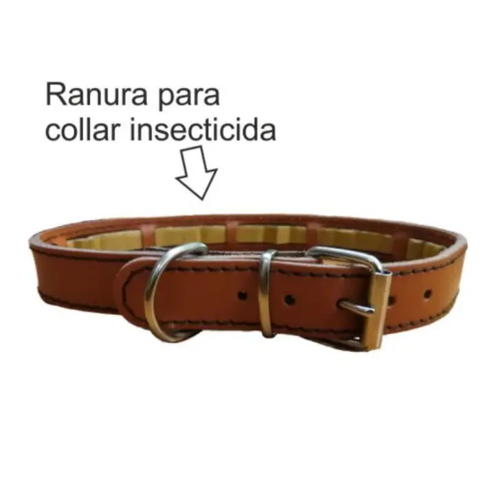 VMD COLLAR PARA PERROS PROTECT CUERO CON RANURA PARA COLLAR INSECTICIDA. ¡Maximice la protección de su perro al máximo con este collar de cuero con ranura para collar insecticida! Diseñado para ofrecer seguridad y protección. - 1