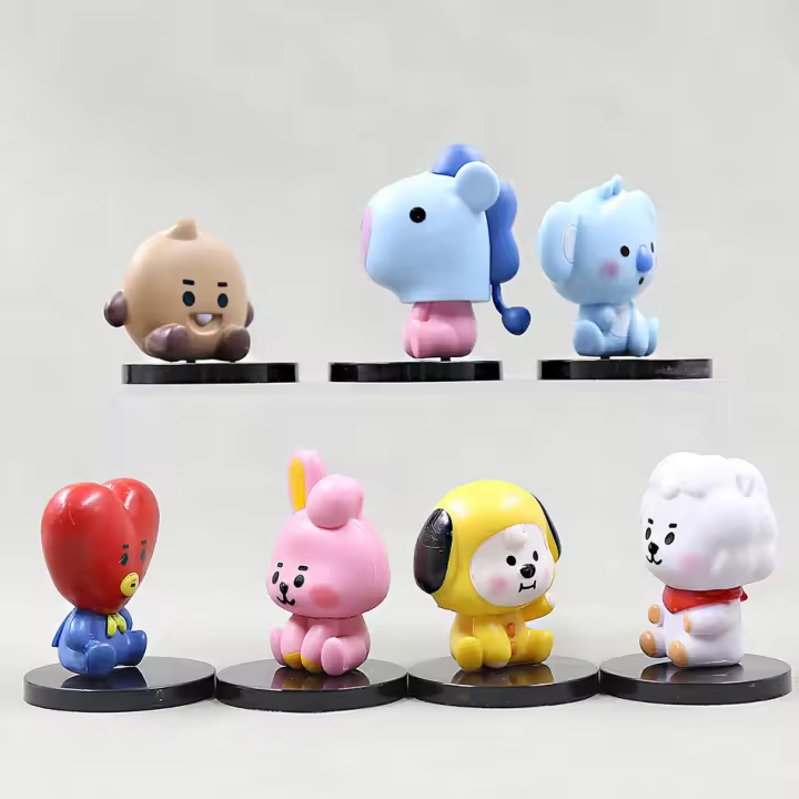 Figuras BT21 De 6cm 7pcs Mini Figura Kpop Coreana Creativas Accesorios De Escritorio Juguete Para Niños Regalo De Cumpleaños - 1