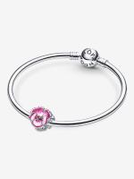 Pandora - Charm de Flor de pensar Rosa-Plata de Lei - details 2