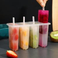 Molde Para Helado Y Pascitos De Hielo 4 Piezas Con Palitos Y Tapa Herramienta Creativa De Cocina Reutilizable Para El Verano - details 4