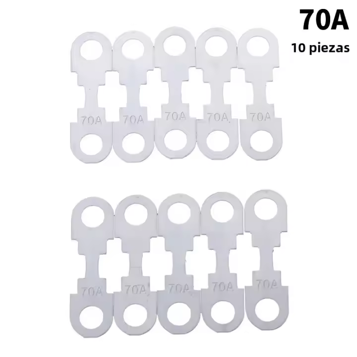 10Pcs Filtro De Cobre Para Automóvil 30A-150A 32VDC Hoja De Fusible De Zinc Plana Pequeña Para Insertar En Agujeros Redondos Piezas De Auto - 1