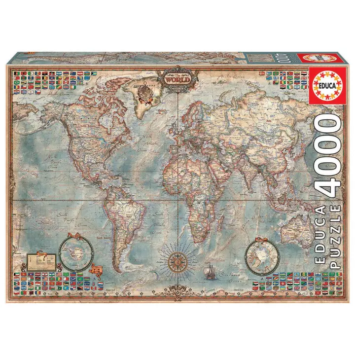 EDUCA BORRAS - PUZZLE 4000 PIEZAS - EL MUNDO, MAPA POLITICO - 14827 - 1