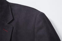 Otoño e Invierno nueva moda abrigo de lana de un solo pecho para hombres corto casual color sólido versátil abrigo delgado para hombres - details 7