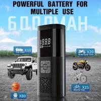 Inflador de neumáticos, compresor de aire portátil, bomba de aire inalámbrica para neumáticos de coche, inflador eléctrico con manómetro digital para coches, bicicletas, balones y motocicletas. - details 3