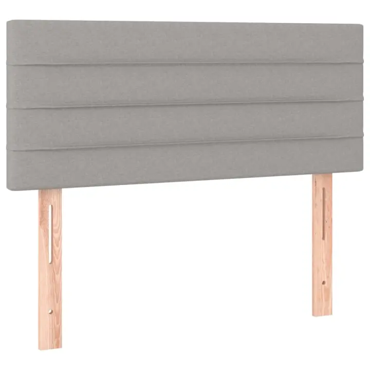 vidaXL Cabecero con LED de tela gris claro 100x5x78/88 cm - 1