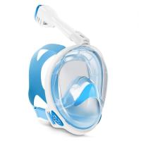 Máscara de buceo para adultos y niños, cara completa, transpirable, snorkel, equipo de natación para miopía, gafas respiradoras secas completas subacuáticas - details 22