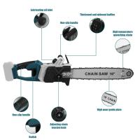 Motosierra eléctrica sin escobillas para carpintería, herramienta de poda inalámbrica de 16 pulgadas, cortador de jardín de mano para batería Makita, 3000W - details 5