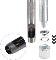 103PCs caja de lápiz ojales para metal lonas ojal costura 14mm ojal kit ojales herramientas de reparación ojales de metal para la ropa de bricolaje lona-tienda de cuero negro y plata - details 1