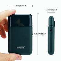 Afeitadora Eléctrica VGR Profesional Para Barba Reciprocante Portátil Mini Afeitadora USB Recargable Para Hombres V-390 Doble Hoja - details 10