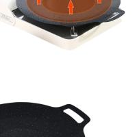 Sartén De Asado Redonda Aluminio No Adherente Para Barbacoa Y Frying Pánuelo De Sartén Para Grill Top Griddle Pan BBQ Al Aire Libre Placa De Barbacoa De Hierro Fundido - details 12