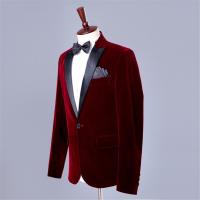 Chaleco De Veludo Para Hombre De Corte Elegante Y Slim Con Notch En Negro Largo Regular Chaqueta De Novia Formal De Alta Calidad - details 4
