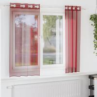 Cortinas de gasa con ojales vidaXL 2 uds 140x175 cm en color Verde manzana/Rosa/Amarillo y más | protección solar decorativa para ventanas hogar oficina dormitorio fácil de instalar - details 8