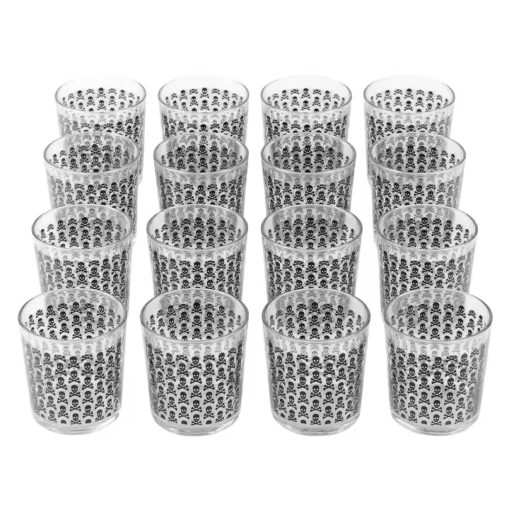 Set de 16 vasos de agua calavera 35cl Scalpers Home - 1