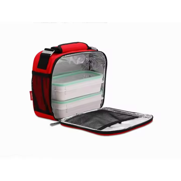 Bolsa Térmica Porta Alimentos, con 2 Tuppers Herméticos de 0.75L de Plástico, Tatay Urban Food Prime Color Rojo - 1