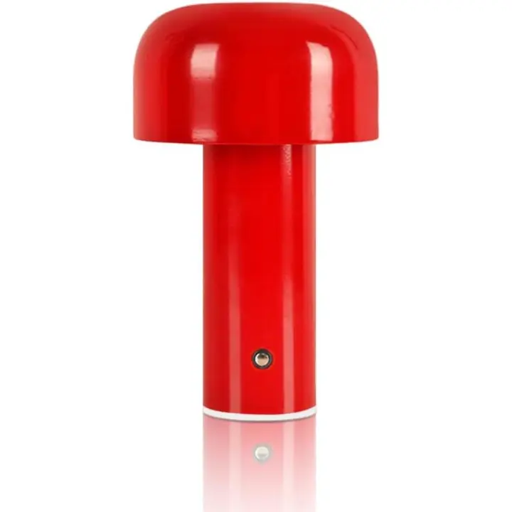 Lámpara de mesa inalámbrica, pequeña lámpara de escritorio recargable con control tacthil y atención continua de 3 colores, Lices LED portátiles para Navidad, color Rojo - 1