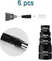 Conector de Manguera de aspiradora de 6 piezas, adaptador de aspiradora, adaptador de aspiradora estándar, para herrajes para todo type de interfaces de succión reductora de aspiradora, Negro - details 0