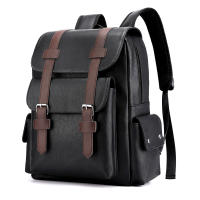 Mochila Grande Para Laptop 2023 Mochila De Hombro Suave Para Hombres Material Principal PU Cuero Negro Marrón Bolsa Escolar Para Adolescentes Y Jóvenes - details 3