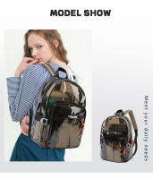 Mochila Transparente De PVC Para Mujer TINYAT Casual Multibolsillos Impermeable Con Bolsillo Para Portátil Escolar Deportiva Al Aire Libre - details 1