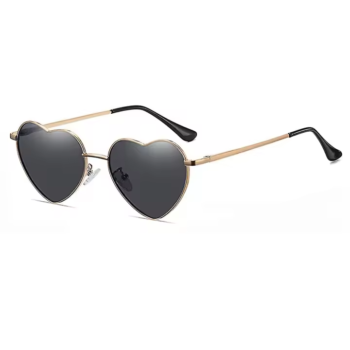 ZVD Heart Sunglasses Women Polarized Metal Frame Trendy Cute Heart Shaped Sunglasses Uv400 Protection - 1