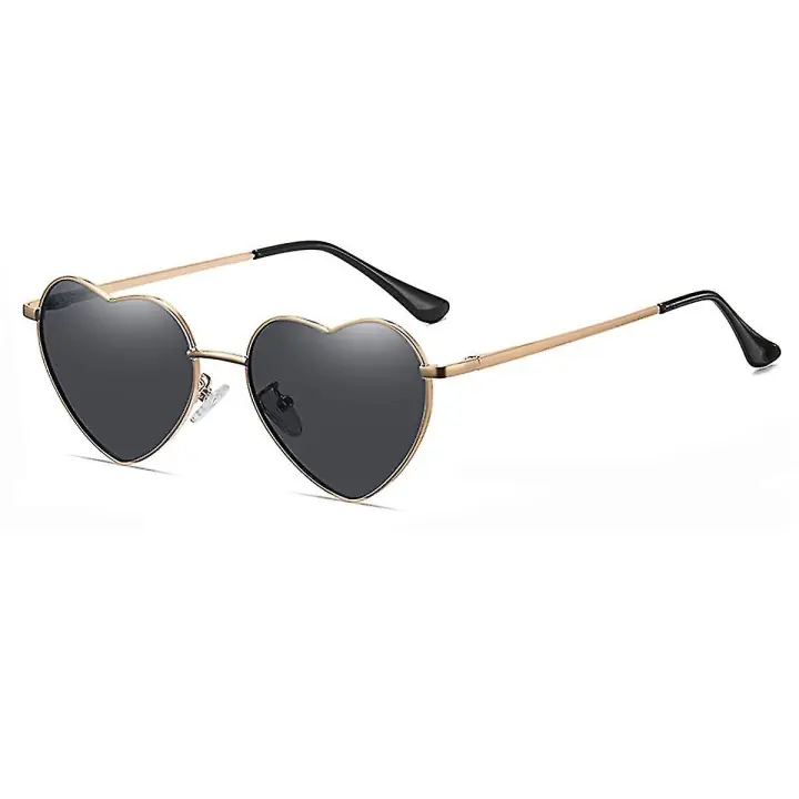 ZVD Heart Sunglasses Women Polarized Metal Frame Trendy Cute Heart Shaped Sunglasses Uv400 Protection - 1
