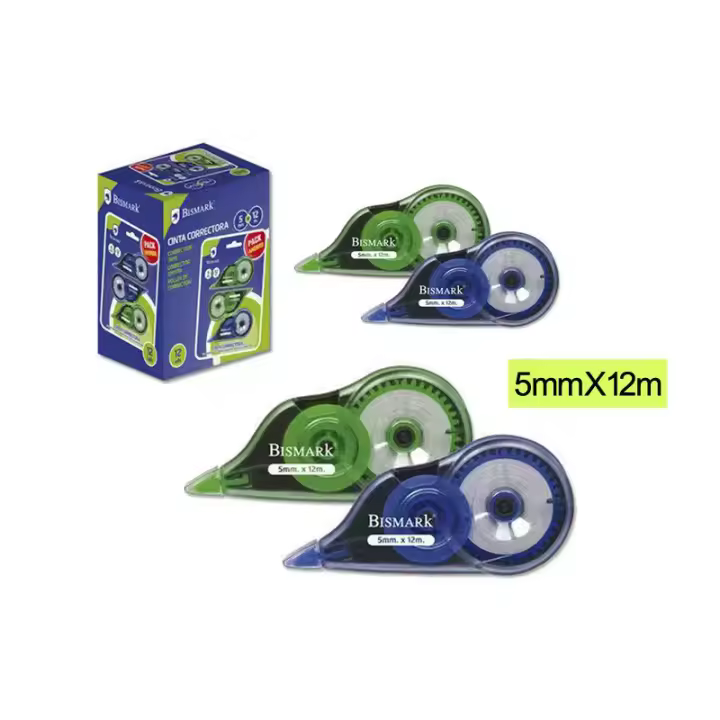 Bismark Original Corrector Roller Para Tapar Errores, Correctores De Bolígrafo Y Textos Impresos, Versátil Corrector Blanco Para Frases Y Letras, 5mm X 12m, Regalo Promocional, Papelería, Material Escolar Y De Oficina - 1