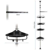 Aqrau Estantería Esquina  con 4 estantes de Ducha de Acero Inoxidable con Ganchno y Altura Ajustable 105-310cm - details 1