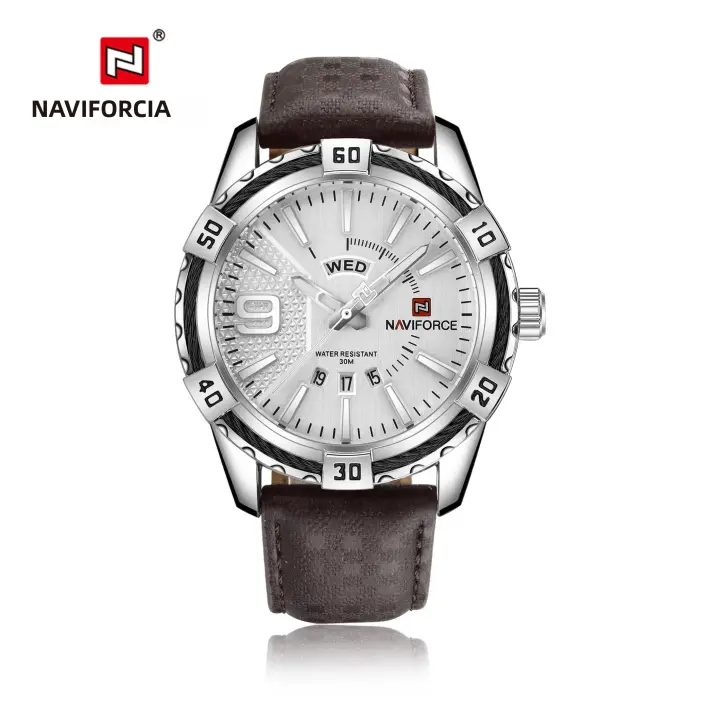 Reloj De Pulsera Para Hombre NAVIFORCE Marca De Lujo Estilo Clásico Resistente Al Agua Con Correa De Acero Inoxidable Calendario Completo Manos Luminosas Resistente Al Choque Moda Casual - 1