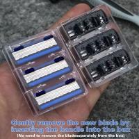 Cuchilla De Afeitar Manual Para Hombres Alta Gama Negra 6 Capas Acero Inoxidable Resistente a Rasguños Y Lavable - details 1