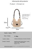 Bolso de paja, bolso tejido, bolso tote de mujer vintage imitación de caña, bolso de hombro y bandolera de diseño minoritario y moderno para mujer - details 0