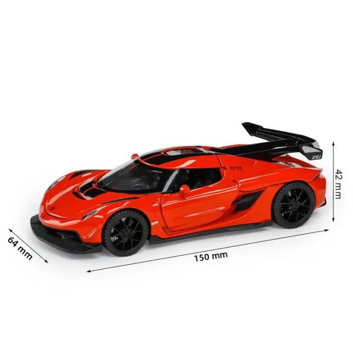 Modelo De Coche De Deportes Jesko a Escala 1/32 En Aleación Con Luz Y Sonido Vehículo De Metal Para Colección Regalos Para Niños - 1
