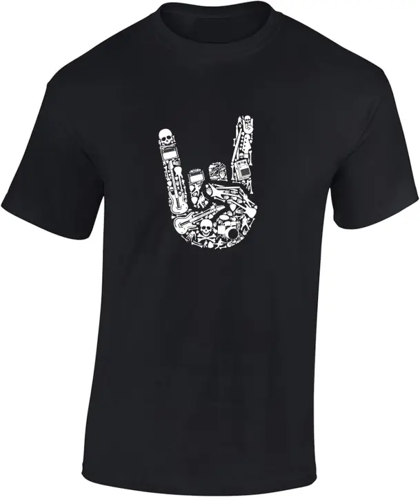 Camiseta de ajuste Regular para hombres y adolescentes, cartel de Metal, ventilador de música de guitarra, calidad Premium - 1